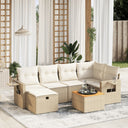 vidaXL 7-delige Loungeset met kussens poly rattan zwart
