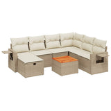 vidaXL 8-delige Loungeset met kussens poly rattan zwart