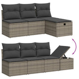 vidaXL 9-delige Loungeset met kussens poly rattan zwart