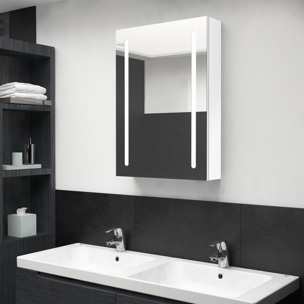 vidaXL Badkamerkast met spiegel en LED 50x13x70 cm