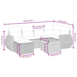 vidaXL 7-Piece Lounge Set with Cushions Poly Rattan Black
