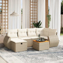 vidaXL 7-Piece Lounge Set with Cushions Poly Rattan Black