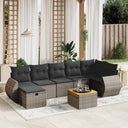 vidaXL 8-delige Loungeset met kussens poly rattan zwart