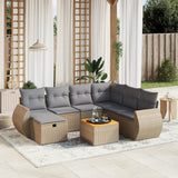 vidaXL 8-delige Loungeset met kussens poly rattan zwart