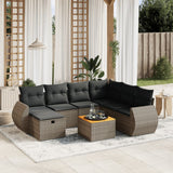 vidaXL 8-delige Loungeset met kussens poly rattan zwart