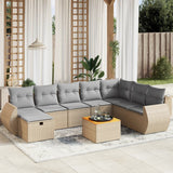vidaXL 9-piece Poly Rattan Lounge Set with Cushions Black