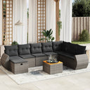 vidaXL 9-piece Poly Rattan Lounge Set with Cushions Black