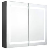 vidaXL Badkamerkast met spiegel en LED 80x12x68 cm betongrijs