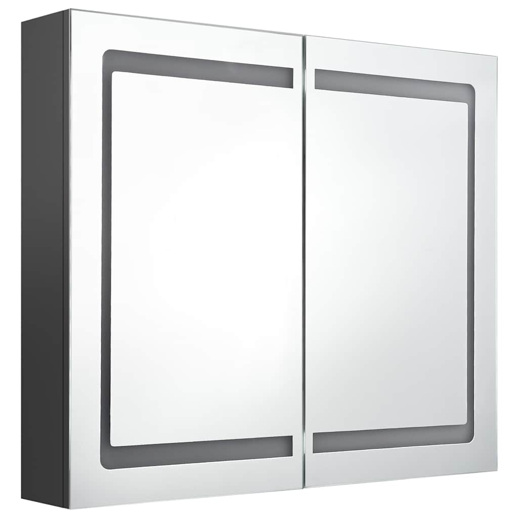 vidaXL Badkamerkast met spiegel en LED 80x12x68 cm betongrijs