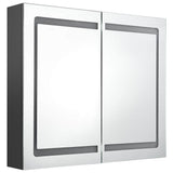 vidaXL Badkamerkast met spiegel en LED 80x12x68 cm betongrijs