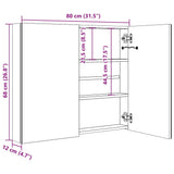 vidaXL Badkamerkast met spiegel en LED 80x12x68 cm betongrijs