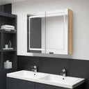 vidaXL Badkamerkast met spiegel en LED 80x12x68 cm betongrijs