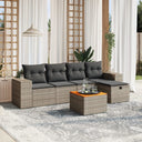 vidaXL 6-piece Lounge Set with cushions poly rattan black
