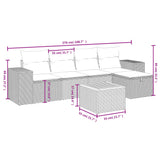 vidaXL 6-piece Lounge Set with cushions poly rattan black