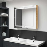 vidaXL Badkamerkast met spiegel en LED 80x12x68 cm betongrijs