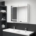 vidaXL Badkamerkast met spiegel en LED 80x12x68 cm betongrijs