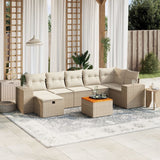 vidaXL 8-piece Lounge Set with Cushions Poly Rattan Black