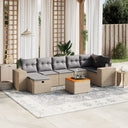 vidaXL 8-piece Lounge Set with Cushions Poly Rattan Black