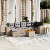 vidaXL 8-piece Lounge Set with Cushions Poly Rattan Black