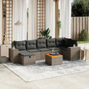 vidaXL 8-piece Lounge Set with Cushions Poly Rattan Black