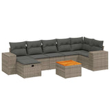 vidaXL 8-piece Lounge Set with Cushions Poly Rattan Black