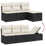 vidaXL 9-piece Lounge Set with Cushions Poly Rattan Black