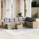 vidaXL 9-piece Lounge Set with Cushions Poly Rattan Black
