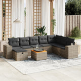vidaXL 9-piece Lounge Set with Cushions Poly Rattan Black