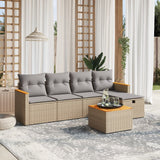 vidaXL 5-piece Lounge Set with Cushions Poly Rattan Black