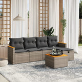 vidaXL 5-piece Lounge Set with Cushions Poly Rattan Black