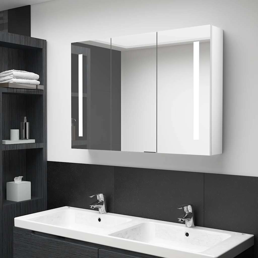 vidaXL Badkamerkast met spiegel en LED 50x13x70 cm