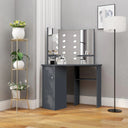 vidaXL Hoekkaptafel met LED-verlichting wit