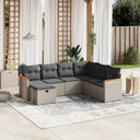 vidaXL 7-delige Loungeset met kussens poly rattan zwart