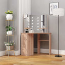 vidaXL Hoekkaptafel met LED-verlichting wit