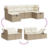 vidaXL 6-Piece Lounge Set with Cushions Poly Rattan Black