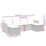 vidaXL 6-Piece Lounge Set with Cushions Poly Rattan Black