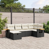 vidaXL 6-piece Lounge Set with Cushions Poly Rattan Black