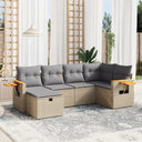 vidaXL 6-piece Lounge Set with Cushions Poly Rattan Black