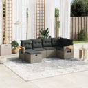 vidaXL 6-piece Lounge Set with Cushions Poly Rattan Black