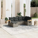 vidaXL 6-piece Lounge Set with Cushions Poly Rattan Black