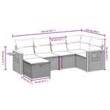 vidaXL 6-piece Lounge Set with Cushions Poly Rattan Black