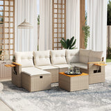 vidaXL 6-piece Lounge Set with Cushions Poly Rattan Black