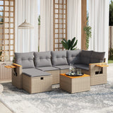 vidaXL 6-piece Lounge Set with Cushions Poly Rattan Black