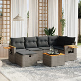 vidaXL 6-piece Lounge Set with Cushions Poly Rattan Black