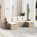 vidaXL 6-delige Loungeset met kussens poly rattan zwart