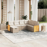 vidaXL 7-Piece Lounge Set with Cushions Poly Rattan Black