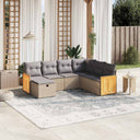 vidaXL 7-Piece Lounge Set with Cushions Poly Rattan Black