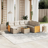vidaXL 7-Piece Lounge Set with Cushions Poly Rattan Black