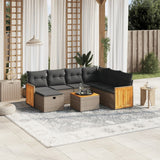 vidaXL 7-Piece Lounge Set with Cushions Poly Rattan Black
