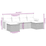 vidaXL 6-delige Loungeset met kussens poly rattan zwart